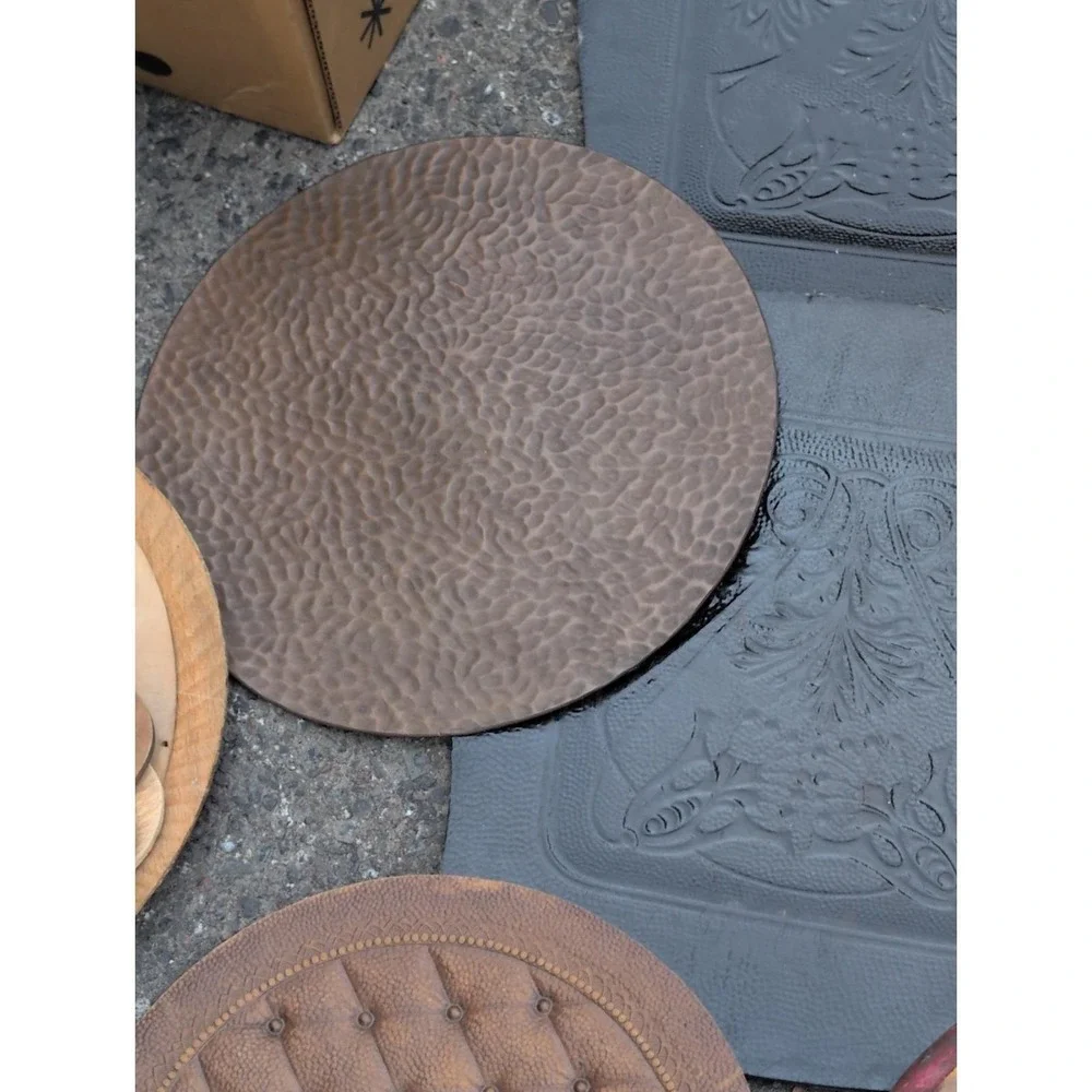 vintage or antique replacement hand tooled leather small chair seat Lot